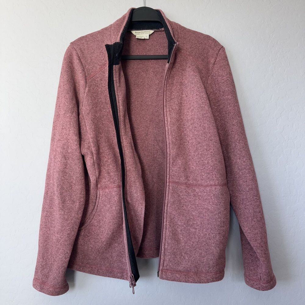 Royal Robbins Large Dusty Rose Pink Full Zip Fleece Sweater‎ Jacket - Picture 6 of 9